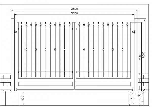 Modularna kovana kapija dvokrilna1