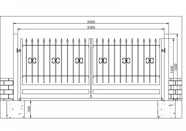 Modularna kovana kapija dvokrilna1 Modularna kovana kapija dvokrilna1