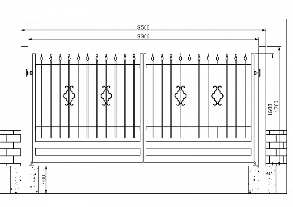 Modularna kovana kapija dvokrilna1 Modularna kovana kapija dvokrilna1