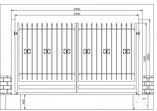 Modularna kovana kapija dvokrilna1 Modularna kovana kapija dvokrilna1
