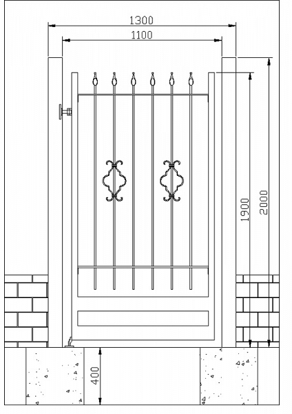 Modularna kovana kapija pešačka1 Modularna kovana kapija pešačka1
